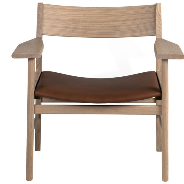Siza Loungestol Hvitpigmentert Eik / Cognacfarget Skinn