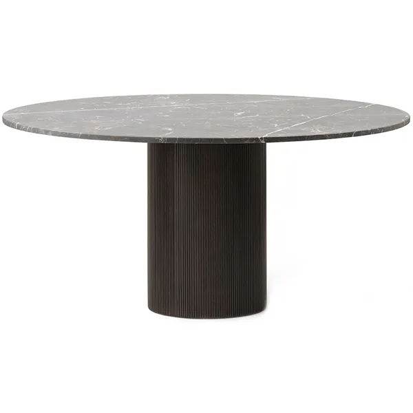 495 Bord Rund Ø150 cm Grå Marmor / Mørk eg