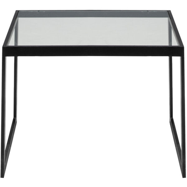 Square Sidebord 56x41x43 cm Sort/Glas