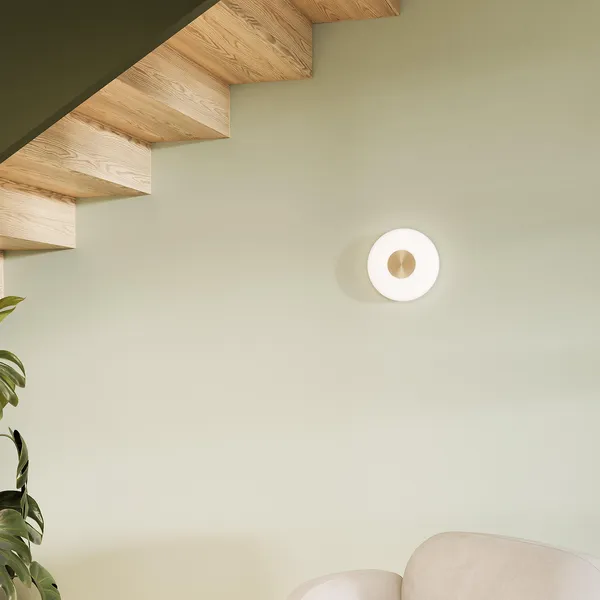 Glint Vegglampe Liten Opalhvit/Messing