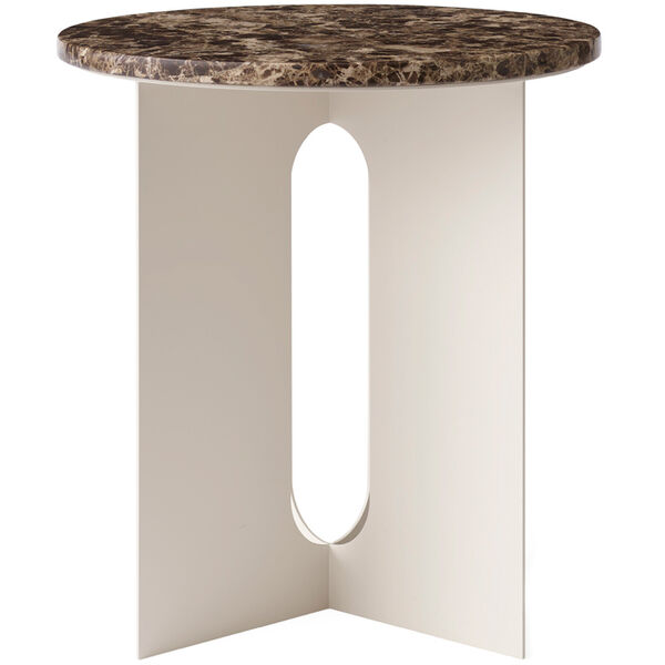 Androgyne Sidebord Ivory / Emperador Marmor