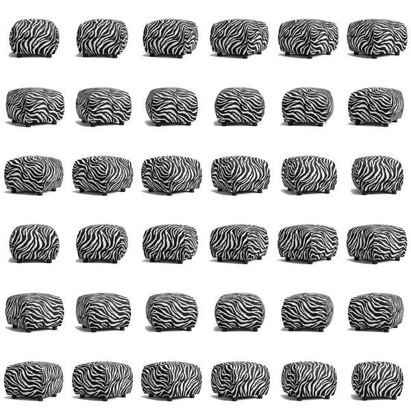 Le Petite Puff Zebra Sort / Hvit