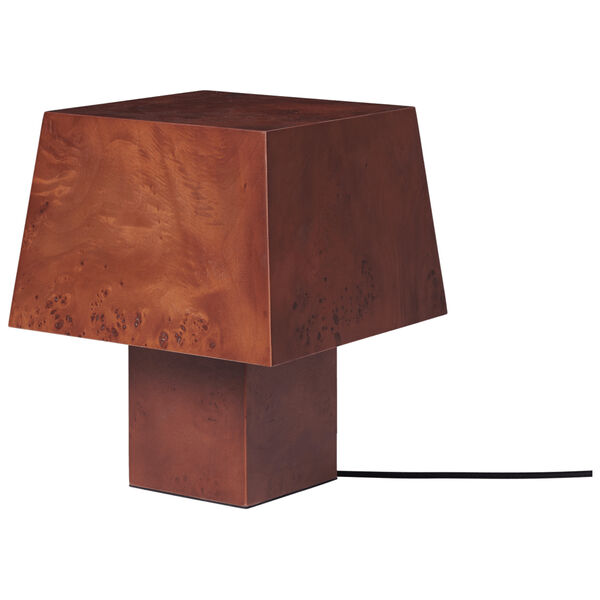 Burl Bordlampe Mørk Bejdset