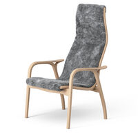 Lamino Lenestol med Fotskammel Saueskinn Scandinavian Grey / Lakkert Bøk