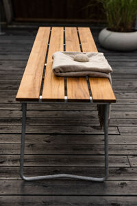 Bänk 9 170 cm Obehandlad Teak / Varmförzinkat Stål