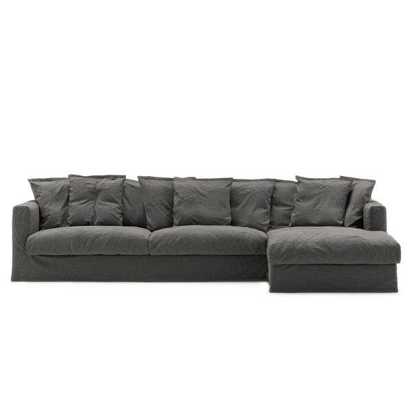 Le Grand Air 3-Sitssoffa Linne Divan Höger Carbon Dust
