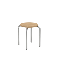 FM630 Skammel Poleret Stål/Eg