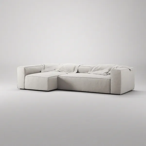 Grand 4-Personers Sofa Divan Venstre Moon White