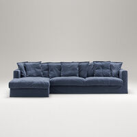 Le Grand Air 3-Seter Sofa Bomull Divan Venstre Mørkeblå
