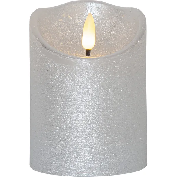 Flamme Rustic LED Blockljus Silver 12 cm