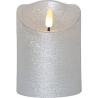 Flamme Rustic LED Blockljus Silver 12 cm
