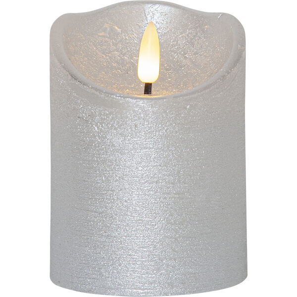 Flamme Rustic LED Kubbelys Silver 10 cm