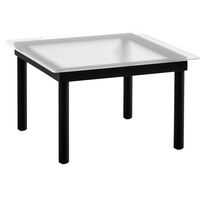 Kofi Sidebord 60x60 cm Sort Vannbasert Lakkert Eik / Riflet Glass
