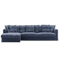 Le Grand Air 3-Seter Sofa Bomull Divan Venstre Mørkeblå