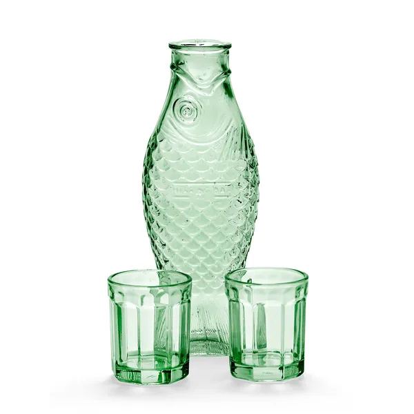 Fish & Fish Carafe With Tumbler Green