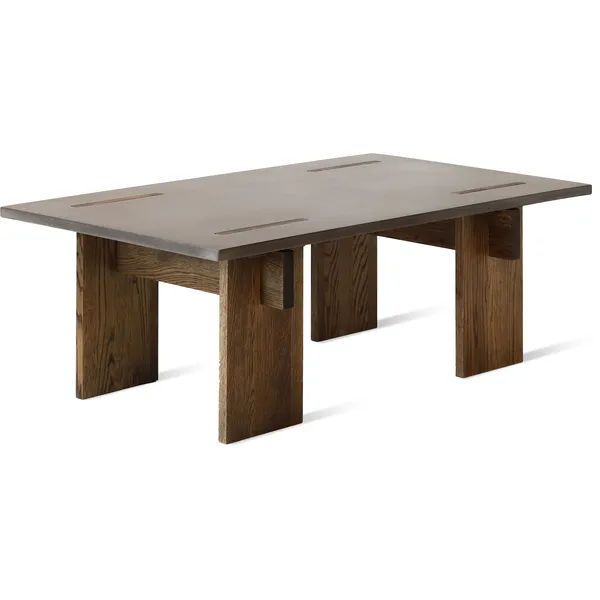 Arnold Sofabord 65x110 cm Mørk Beton / Mørk Eg