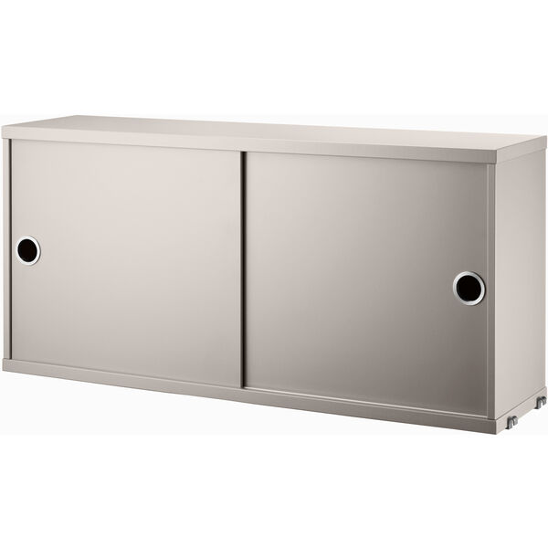 String Skab med Skydedøre 30x78 cm Beige