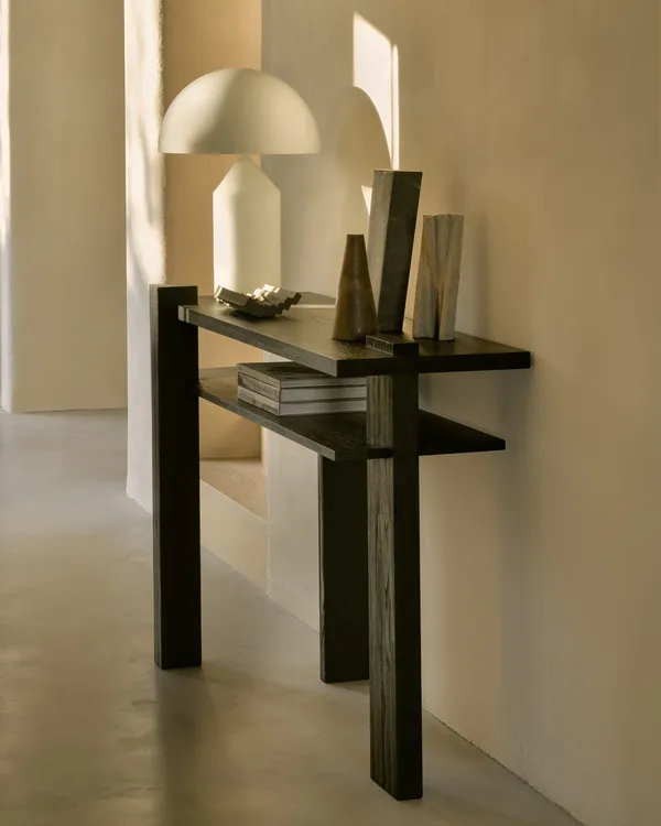 Abstract Sidebord Teak Sortbejdset