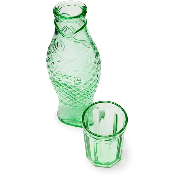 Fish & Fish Karaff Med 4 Tumblerglas Grön