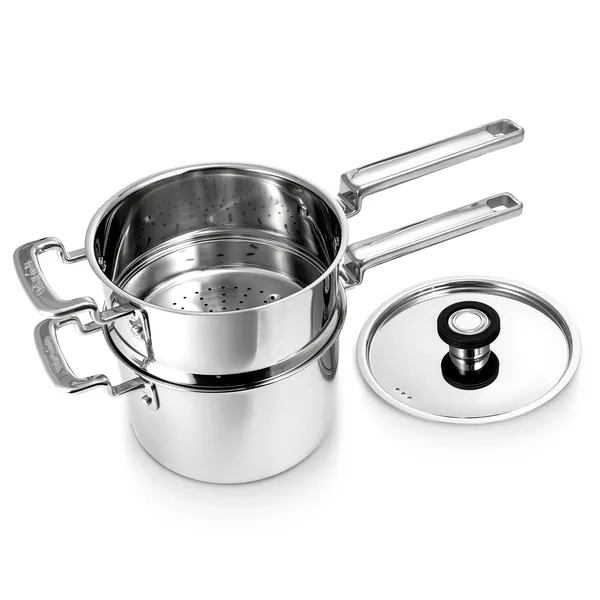316 Kattila + höyrysuppilo 2 kpl:n pakkaus 18 cm