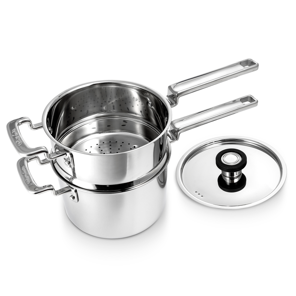 316 Kattila + höyrysuppilo 2 kpl:n pakkaus 18 cm