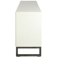 Line Burned Walnut Sideboard 3 Doors White/Chrome