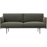 Outline Sofa 2-seters Clay 12 / Sort Aluminium