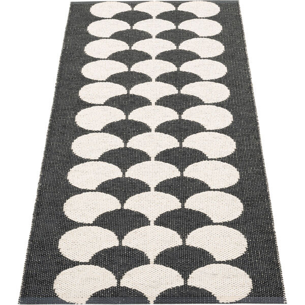 Poppy Tæppe Sort/Vanilla 70x150 cm