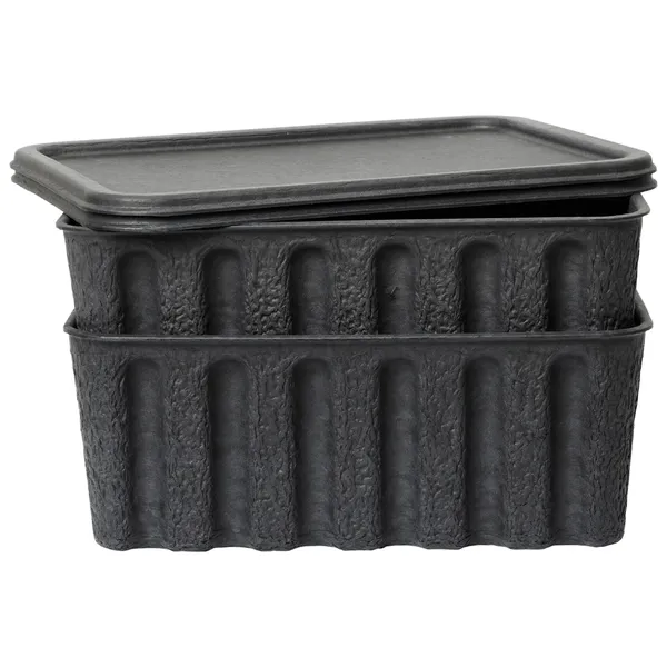 Paper Pulp Kasser 2-pak Stor Trækulsfarvede