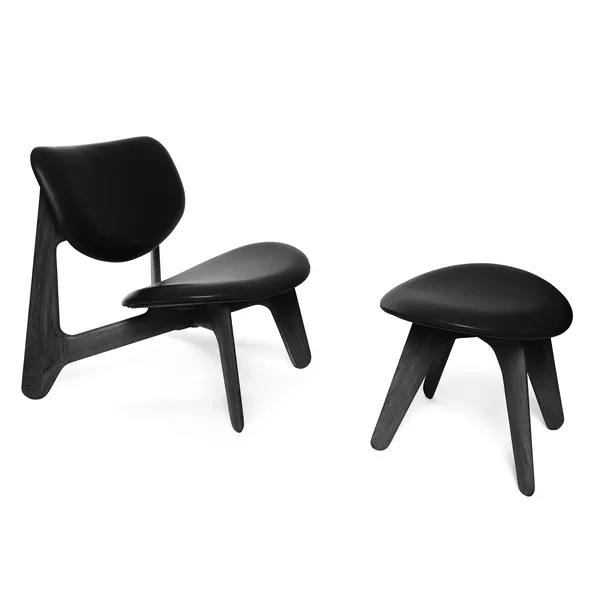 Slab Loungestol Svart / Svart Läder