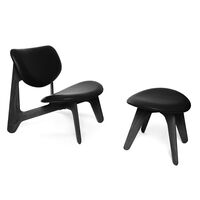 Slab Loungestol Svart / Svart Läder