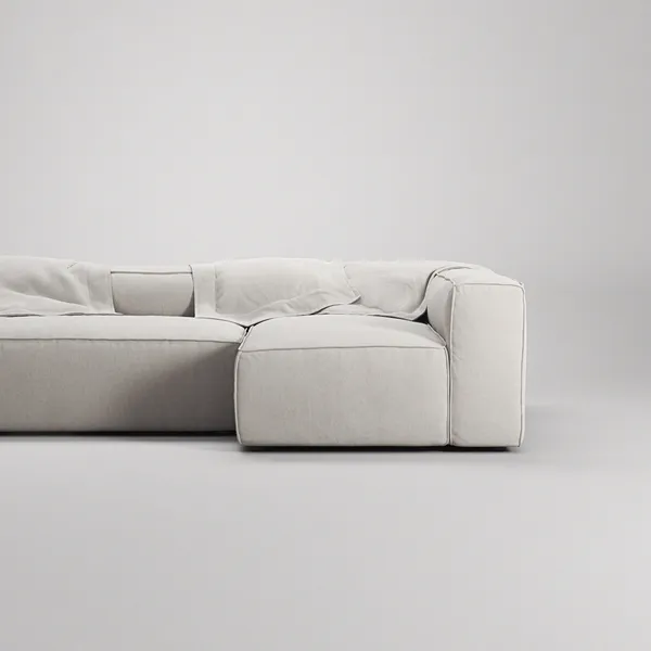 Grand 4-Seter Sofa Divan Høyre Moon White