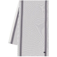 Icons Striped Organic Cotton Oxford Bordløper 50x150 cm Hvit / Dress Blue