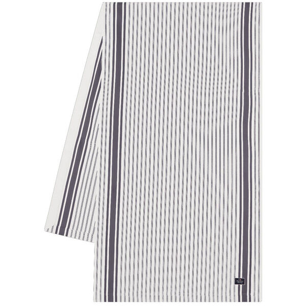 Icons Striped Organic Cotton Oxford Bordløper 50x250 cm Hvit / Dress Blue