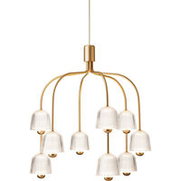Asteea 9 Lysekrone Satin Brass / Klar