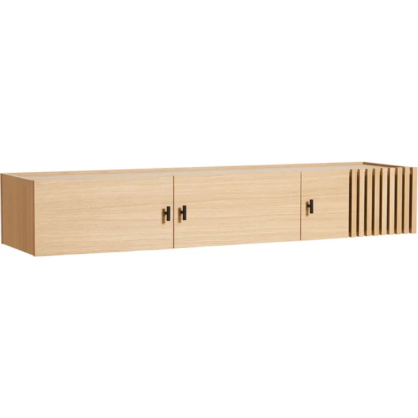 ARRAY Sidebord Lavt / Væg 150 cm Sortmalet Egetræ