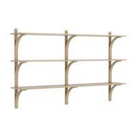 Levi Wall Shelf 180 cm Medium Brass / Naturlack Oak