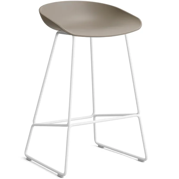 AAS 38 2.0 Barstol 75 cm Rustfritt Stål Hvit / Melange Cream