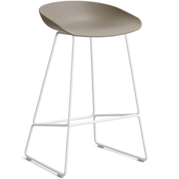 AAS 38 2.0 Barstol 65 cm Rostfritt Stål Vit / Khaki