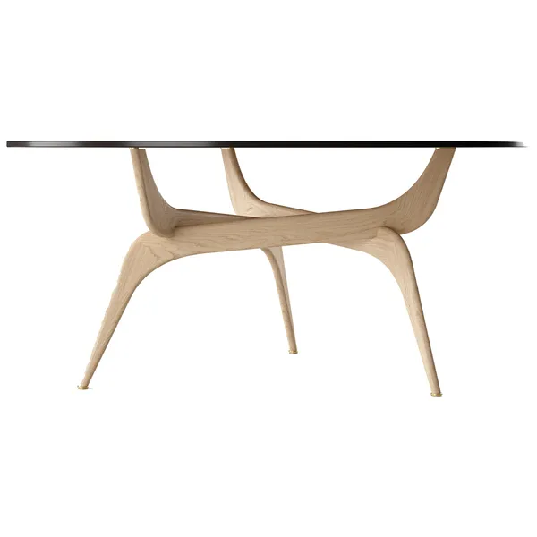 Triiio Salongbord Ø90 cm Oljet Eik / Bronseglass