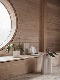 Ridge Vase 48 cm Beige