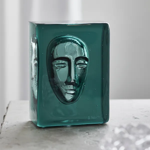 Azur Kunstglas Petroleumsblåt Man