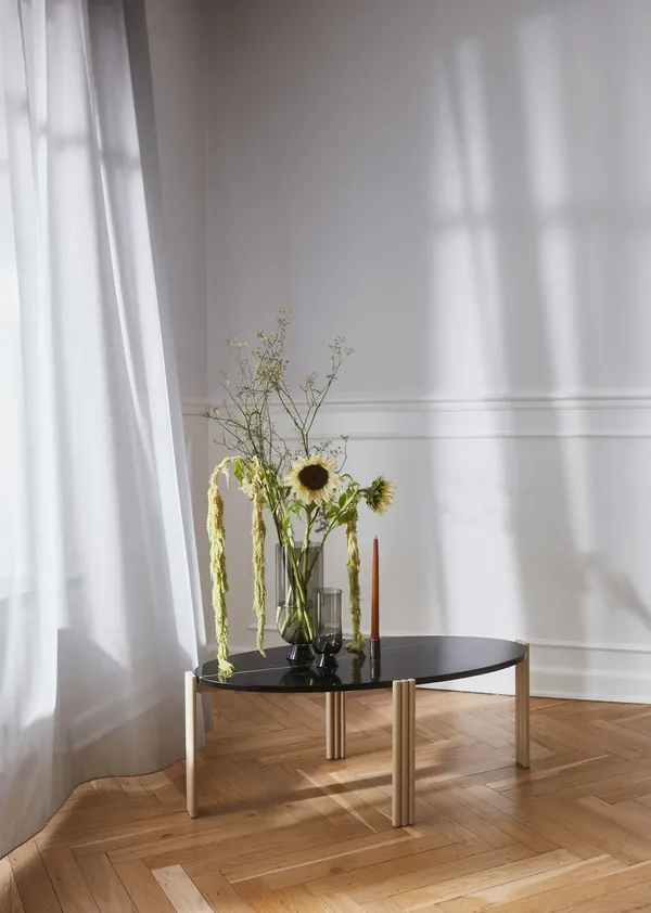 Tribus Sofabord Fremstillet af stål Oval Sort/Sand