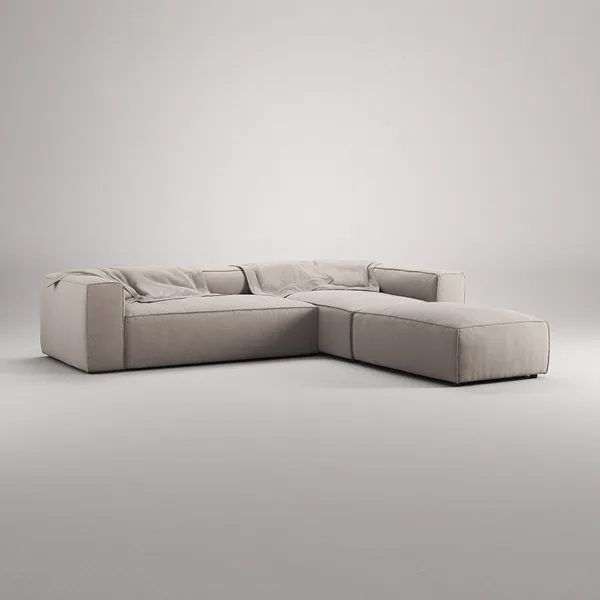 Grand Nelipaikkainen Sohva Divaani Oikea avoin pää Sandshell Beige
