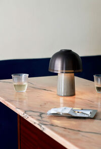 Raku Bordlampe Beige Grey / Aluminium