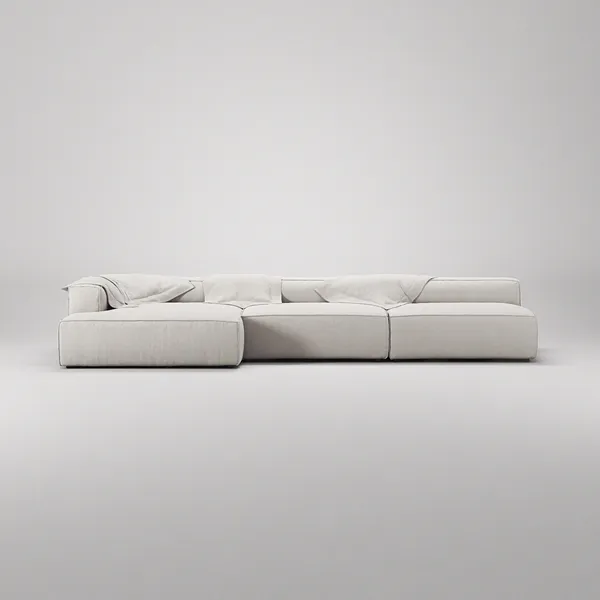 Grand 5-Personers Sofa chaiselong Venstre Moon White