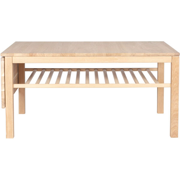 Klassik 4C Sofabord med Foldeplade & Skuffe 75x110 cm Hvidolieret Egetræ