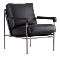 Seventy Five Lenestol Skinn Svart / Svart Lerret