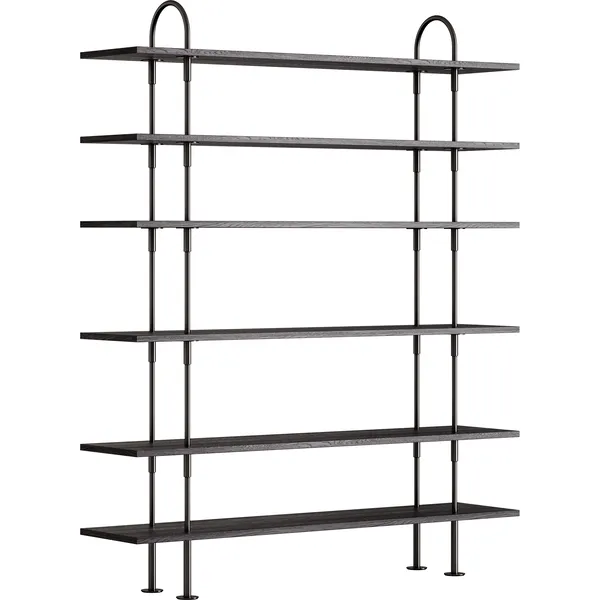 Keen Hyllyjärjestelmä 6 Hyllyllä 160 cm Musta Messinki / Mustaruskeapetsattu Saarni