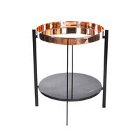 Deck Sidebord Sort Marmor/Kobber